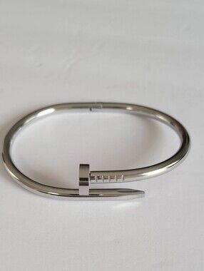 Silver Nail-Style Bangle Bracelet